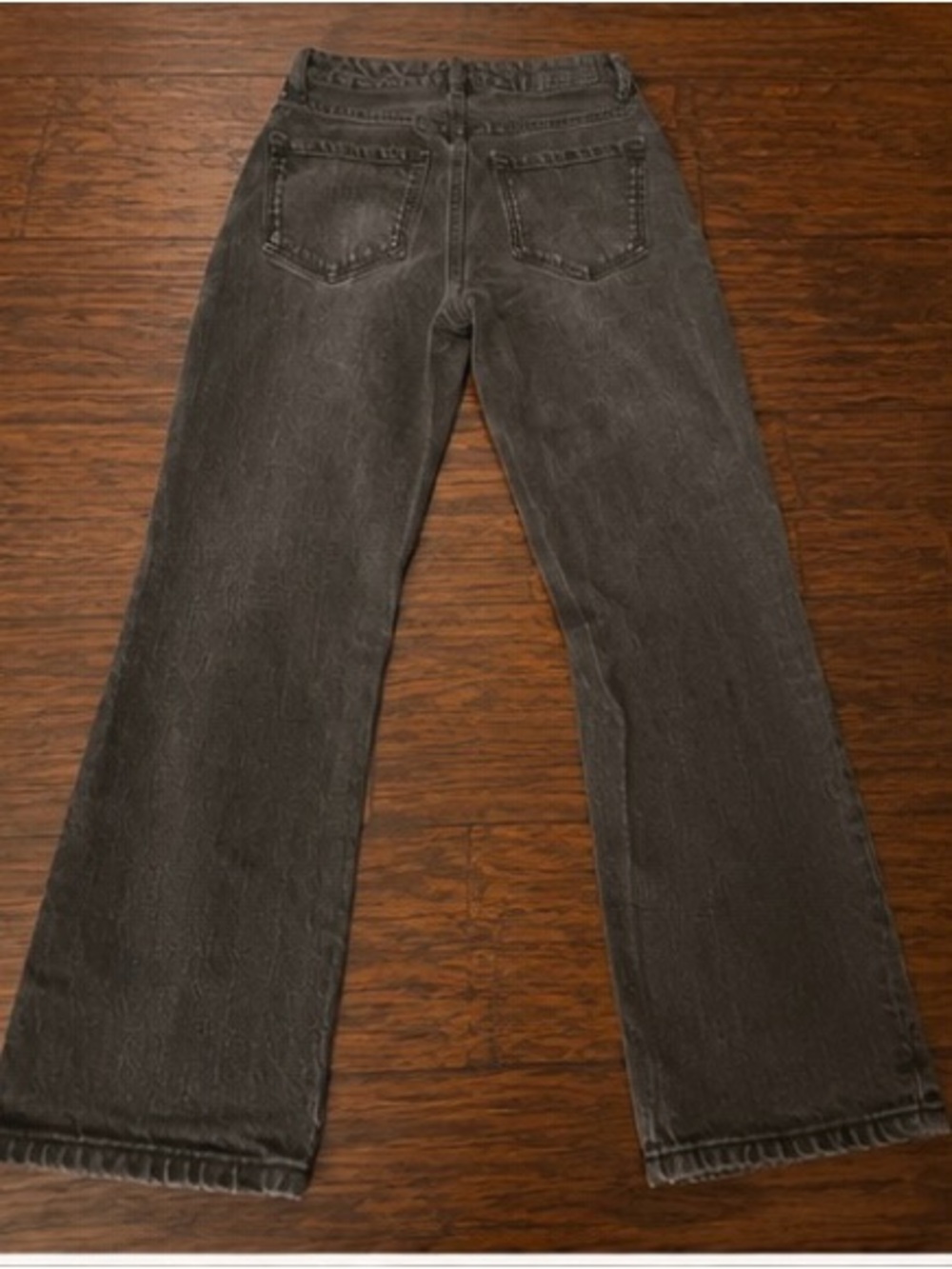 Zara Women's Washed Black Straight-Leg Jeans